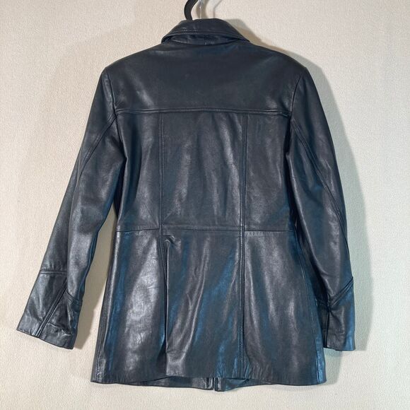 Excelled Leather‎ Jacket Women's XS Black Full Zip Mid Length Coat - Picture 3 of 13